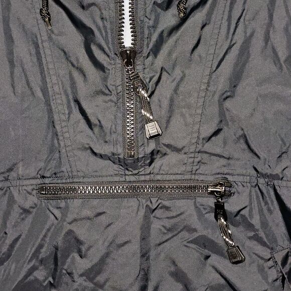 VTG 90s Gap Anorak Pullover XL Y2K Black/Gunmetal Half Zip Rain Hoodie Gorpcore - Picture 5 of 6
